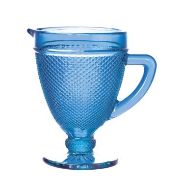 Imagem de Jarra de Vidro Azul 1L Bico de Jaca Bon Gourmet