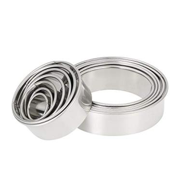 Imagem de Conjunto de Cortador de Biscoitos de Aço Inoxidável Com 12 Moldes de Bolo Circulares para Assar, Decorar, Fazer Panquecas