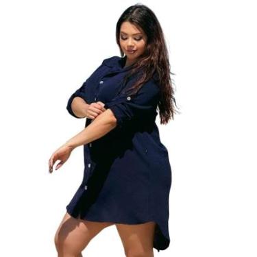 Imagem de SAÍDA DE PRAIA CAMISA/VESTIDO MANGA 3/4 PLUS SIZE-Feminino