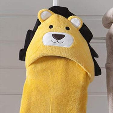 Imagem de Manta Baby com Capuz de Leao Jolitex Amarelo/Preto Infantil Poliéster