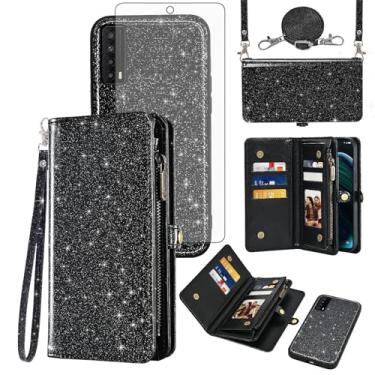 Imagem de Asuwish Capa de celular para TCL Stylus 5G 2022 com zíper carteira destacável com protetor de tela de vidro temperado cordão alça de pulso flip compartimento para cartão de crédito TLC Stylo G5 6,81