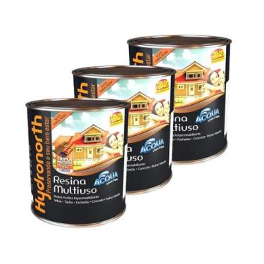 Imagem de Kit 3 Un Resina Acrílica Acqua Incolor 900Ml Hydronorth