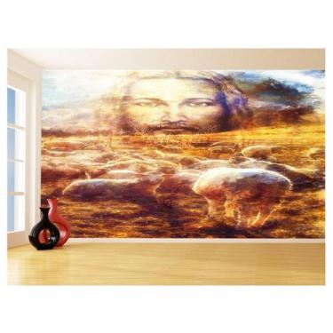 Imagem de Papel De Parede 3D Religioso Jesus Rebanho Ovelha 3,5M Rl81 - Você Dec