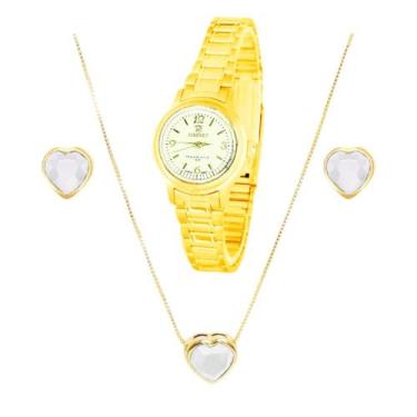 Imagem de Relógio Feminino Orinet automatico A Prova D Agua original, Gold/white