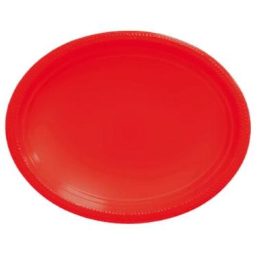 Imagem de Prato papel liso vermelho ecologico 18cm c/10 unidades - Silver Festa