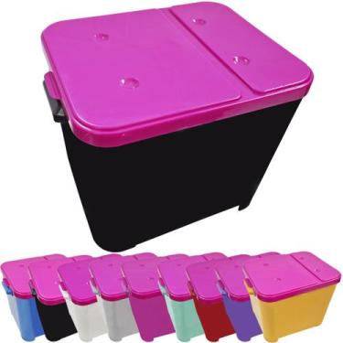 Imagem de Container Porta Ração Canister Plástico com Tampa Rosa Protege Conserv