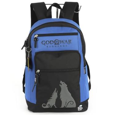Imagem de Mochila De Costas Escolar Grande Fãs God Of War Ragnarok (Azul)