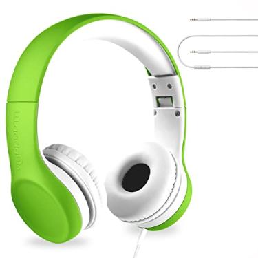 Imagem de LilGadgets Fones de Ouvido Infantis Connect+ On-Ear com Microfone - Tecnologia Shareport, Acolchoamento Softtouch, Cabo com Fio Removível, Redução de Ruído, Durável e Ajustável - Verde