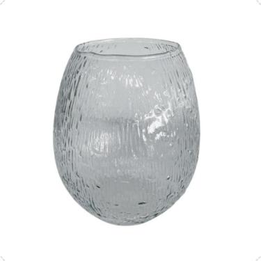 Imagem de Vaso Vidro Barrica Rigado Textura 18 cm Decoração - INSPIRA FLORA