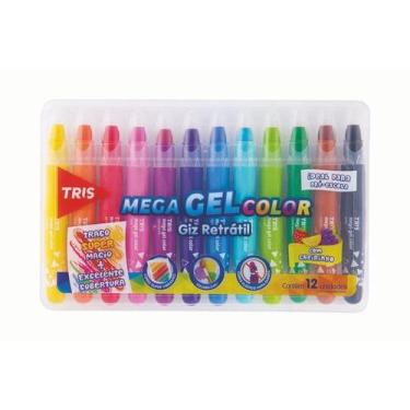 Imagem de Giz De Cera Retrátil 12 Cores Mega Gel Color Tris