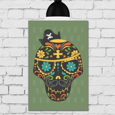 Imagem de Placa Decorativa MDF Caveira Mexicana Pirata - Quartinhos
