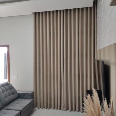 Imagem de Cortina Alto Padrão Voil Linho Com Forro Sobre Medida Wave Deslizante 