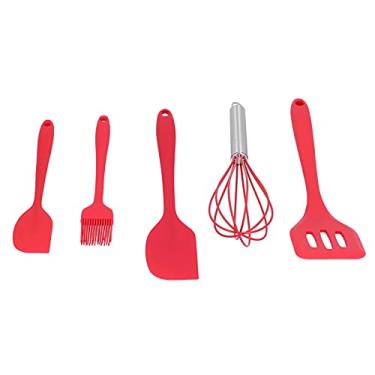 Imagem de Conjunto de Utensílios de Cozinha de Silicone de 5 Peças Akozon - Espátula de Silicone Tudo-em-um, Raspador e Ferramentas de Cozimento para Decoração de Bolo DIY - Conjunto de
