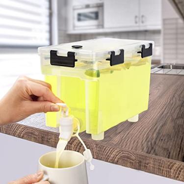 Imagem de COHOMA Distribuidor de Bebidas de 1 Galão para Geladeira, Dispensador de Bebidas com Torneira. Leite, Dispensador de Limonada, Recipientes de Suco com Tampas para Geladeira, Festas e Uso Diário, 100%