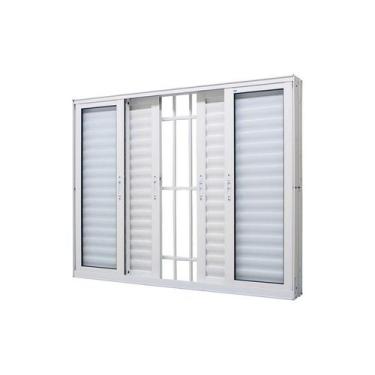 Imagem de Janela Veneziana em Alumínio Branco 6 Folhas Perfecta Max 120x150x16cm