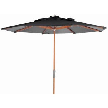 Imagem de Ombrelone Leblon Preto em Madeira Central 2,00 MT (LARG) com Tecido Ba