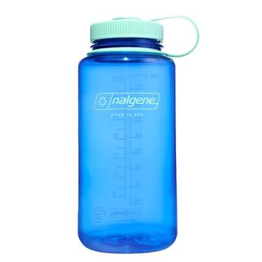 Imagem de Nalgene Garrafa de água Sustain Tritan livre de BPA feita com material derivado de 50% de resíduos de plástico, 947 g, boca larga, azul centáurea
