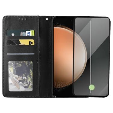 Imagem de Capa Capinha Carteira Flip e Película 3d Privacidade Anti Spy Compatível Samsung Galaxy S23 Plus