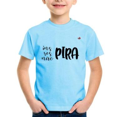Imagem de Camiseta Infantil Inspira, respira, não pira - Foca na Moda, Azul bebê