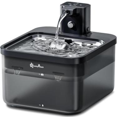 Imagem de Fonte de Água para Gato DownyPaws Fursink - Aço Inoxidável 2,5L