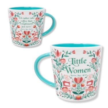 Imagem de Caneca Steel Mill & Co para amantes de livros, linda caneca de cerâmica de café/chá com alça para clube do livro, xícara de café com tema de leitura de 400 ml (mulheres pequenas)