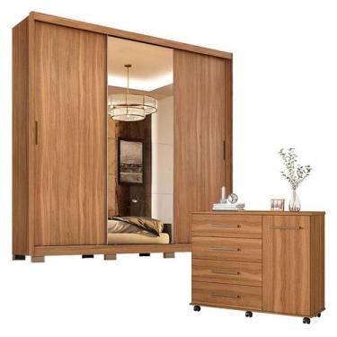 Imagem de Cômoda Flora e Guarda Roupa Dalila 32415PE Amendola Off White Flex com