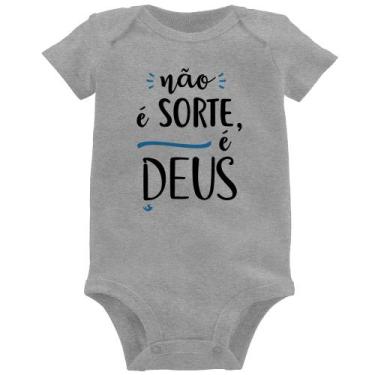 Imagem de Body Bebê Não é sorte, é Deus - Foca na Moda, Cinza, GG