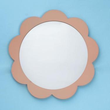 Imagem de moldura com espelho decorativa de parede flor em mdf - Oikos, U, TERRA