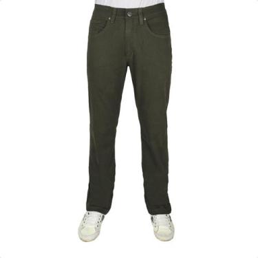 Imagem de Calça Sarja Masculina com Elastano - R7, 40, Verde