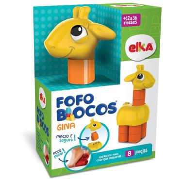 Imagem de Brinquedo Girafa Fofo Blocos Gina - Elka