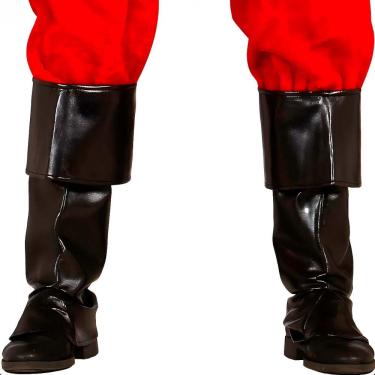 Imagem de Polainas de Papai Noel Pretas de Couro Sintético para Fantasia 50 cm de Altura