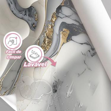 Imagem de Papel De Parede Painel 3D Mármore Branco Com Cinza 1M