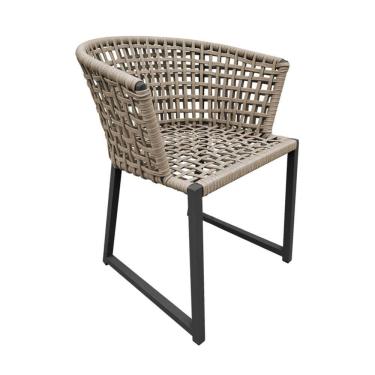 Imagem de Cadeira Berlim Alumínio Corda Náutica Areia - Bege