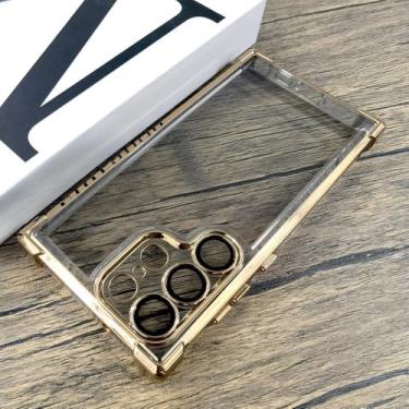 Imagem de Capa protetora transparente à prova de choque para Samsung Galaxy S24 S23 S22 Ultra Plus S 24 23 Capa protetora completa D, dourada, para Samsung S22