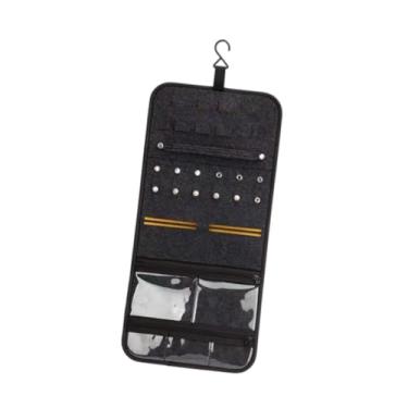 Imagem de Vaveren Bolsa suspensa de jóias de feltro, bolsa de armazenamento infantil de brinco, porta montada para viagens para mulheres saco de armazenamento de anel, Amarelo