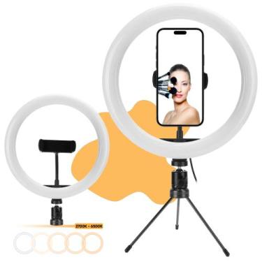 Imagem de Kit com 2 Ring Light Profissional Iluminador Tripé de Mesa Grande Luz 