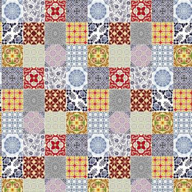 Imagem de Papel De Parede Azulejo Diversas Cores Autocolante Cozinha