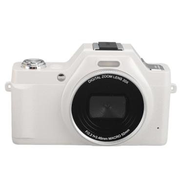 Imagem de Câmera Digital 4K, Câmera Digital HD de 58 MP, Câmera de Vlogging Com Foco Automático e Zoom Digital de 20x, Tela LCD IPS HD de 2,88 Polegadas, Câmera de Viagem Portátil (Branco)