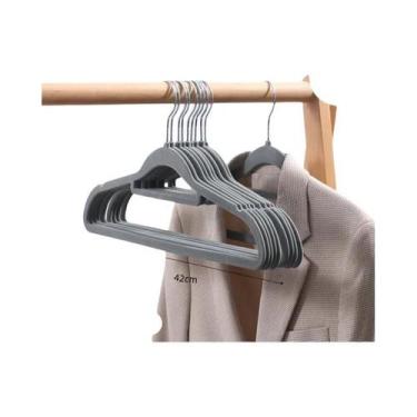 Imagem de Cabides De Roupas Antiderrapantes De Veludo Para Calças Vestidos Antid
