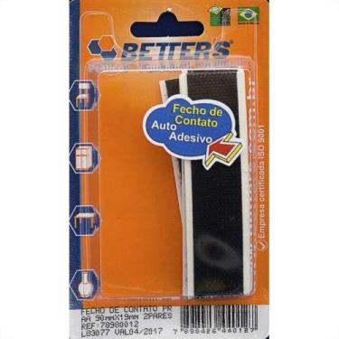Imagem de Fecho Contato Adesivo Preto 90X19Mm Com 4Pecas 012 Bribts000068 - BETT