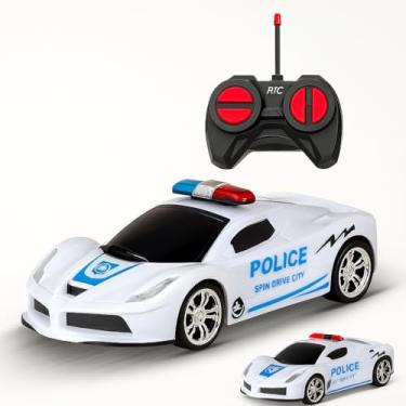 Imagem de Carrinho de Controle Remoto Policia Brinquedo Super Carro de Policia 7 Funções
