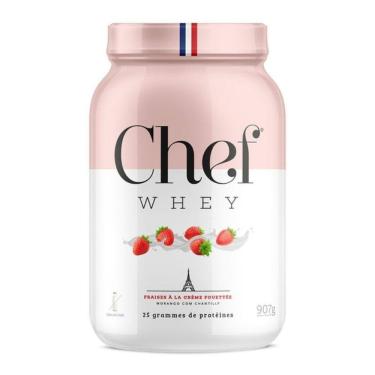Imagem de Whey Protein Gourmet Zero Lactose 907g - Morango com Chantilly - Chef Whey