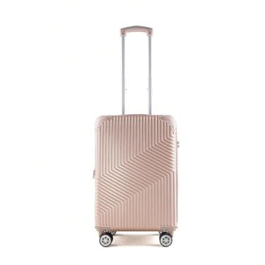 Imagem de Mala de mão 52 * 31 * 22cm com rodas 360° 8kg ABS mala de mão com zíper antifurto de dupla camada (Rose)