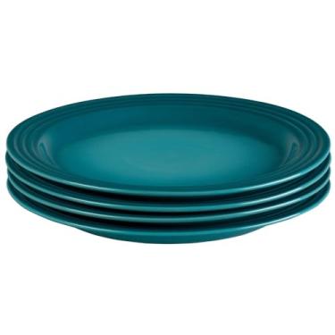 Imagem de Jogo de 6 Pratos Rasos de Cerâmica 22 cm Azul Caribe