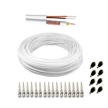 Imagem de KIT Instalação 8 Câmeras Segurança Conectores e Cabo 50M - VS CABO COA
