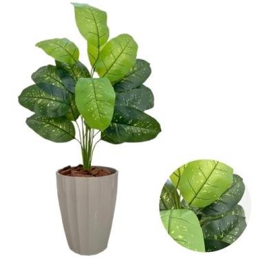 Imagem de Planta Artificial Comigo Ninguem Pode Com Vaso Facetado Casa - PlantaI