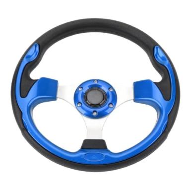 Imagem de Depisuta Rodo de Corrida de 13 Polegadas, Anti -deslizamento PU e Alumínio 6 Parafusos de Parafusos Com Botão de Buzina para o Adaptador de Carro de 6 Orifícios Padrão para 6 Orifícios (Azul)