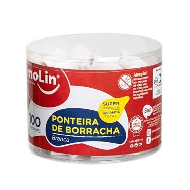 Imagem de Molin Borracha Ponteira - Cor Branca - Pote com 100 Unidades