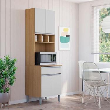 Imagem de Armário Paneleiro Duplo Ambiente Andréia Amêndoa Branco - Ajl