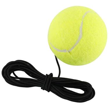 Imagem de Bolas de treinamento de tênis, 4 peças de bolas de treino de rebote com corda para iniciantes, equipamento de jogador solo (amarelo)